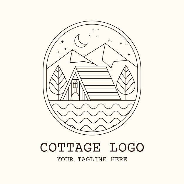 Ręcznie rysowane logo domku