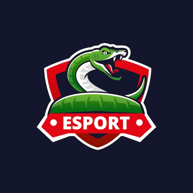 Plik wektorowy ręcznie rysowane logo esport węża