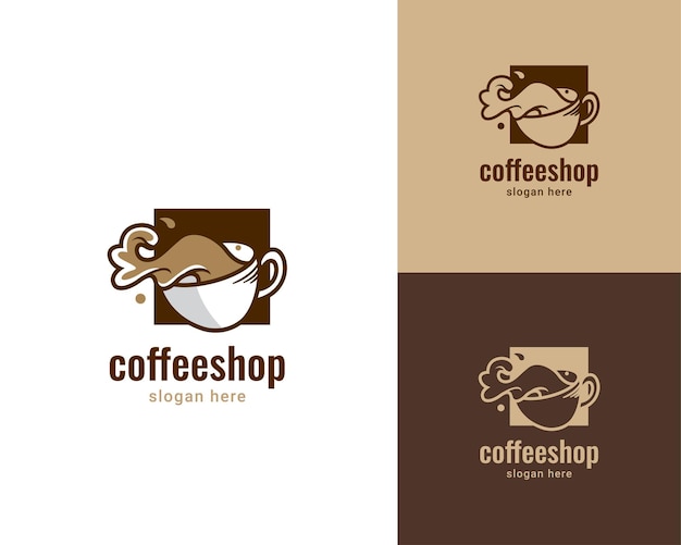 Ręcznie Rysowane Logo Filiżanki Kawy