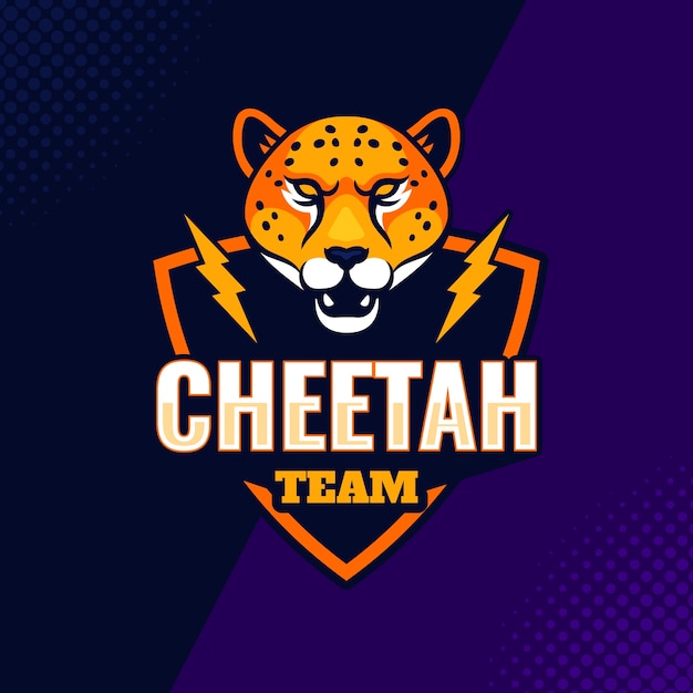 Ręcznie rysowane logo gepard esport