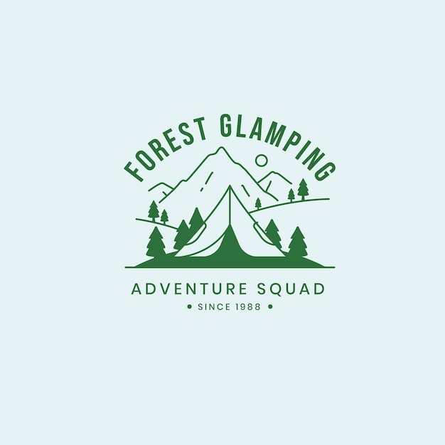 Ręcznie Rysowane Logo Glampingu