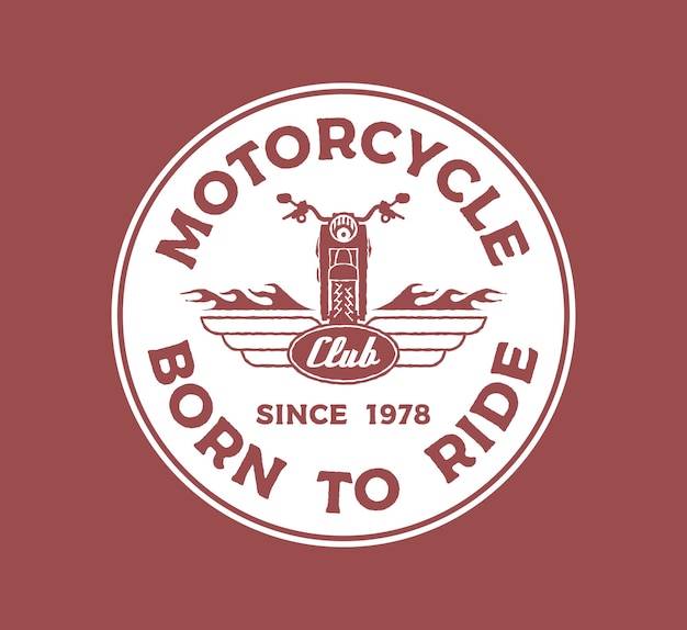 Ręcznie Rysowane Logo Klubu Motocyklowego