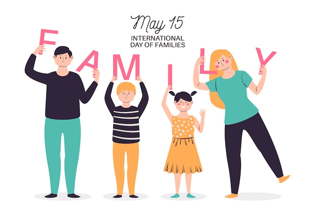 Ręcznie Rysowane Międzynarodowy Dzień Rodzin