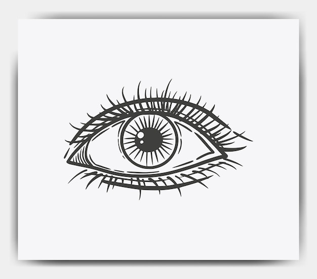 Plik wektorowy ręcznie rysowane piękne kobiece oko