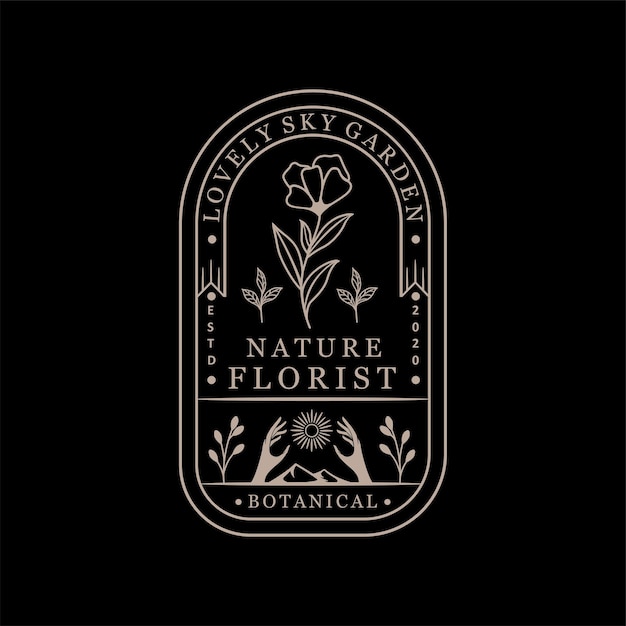 Ręcznie rysowane piękno i botaniczny szablon logo