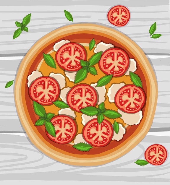 Ręcznie Rysowane Pizza Na Desce Do Krojenia Ilustracji Wektorowych