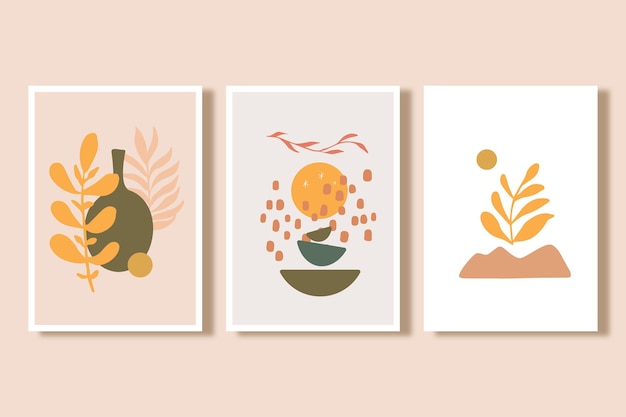Ręcznie rysowane płaska konstrukcja boho ściany sztuki ilustracji wektorowych