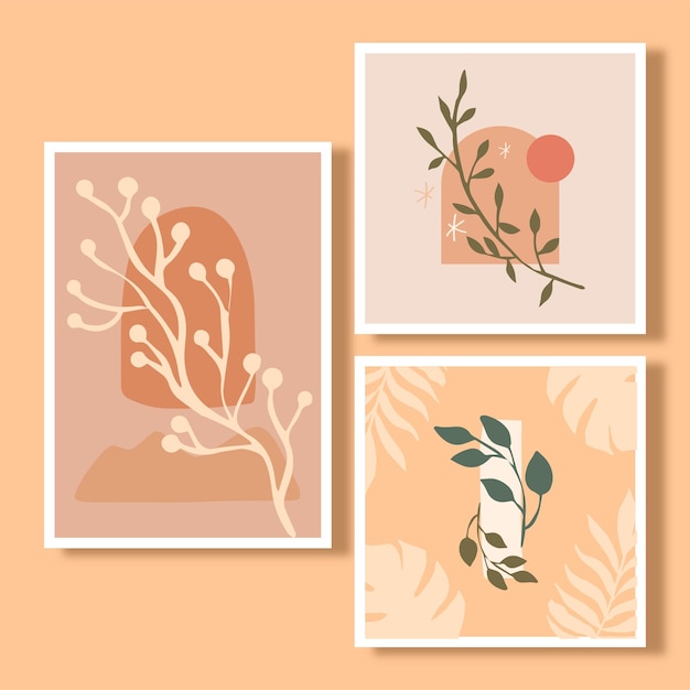 Ręcznie rysowane płaska konstrukcja boho ściany sztuki ilustracji wektorowych