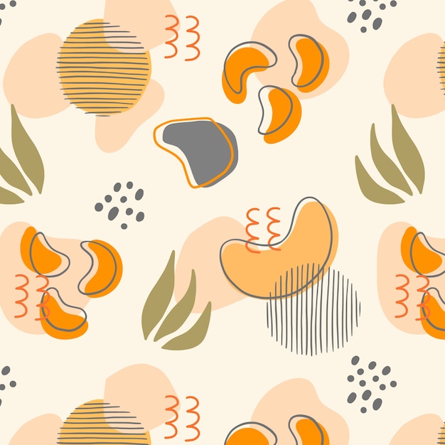 Ręcznie rysowane płaski abstrakcyjny wzór doodle