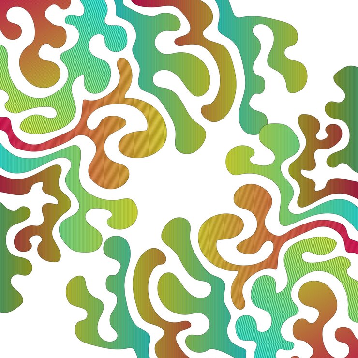 Wektor ręcznie rysowane płaski groovy psychodeliczny wzór kolorowe nieszczelne linie