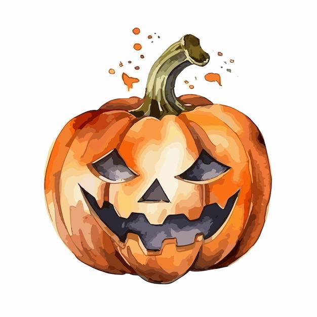 Plik wektorowy ręcznie rysowane płaskie ilustracja dyni halloween dynia halloween izolowana na białym tle