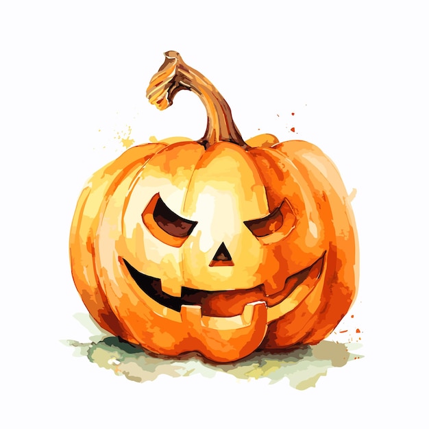 Plik wektorowy ręcznie rysowane płaskie ilustracja dyni halloween dynia halloween izolowana na białym tle