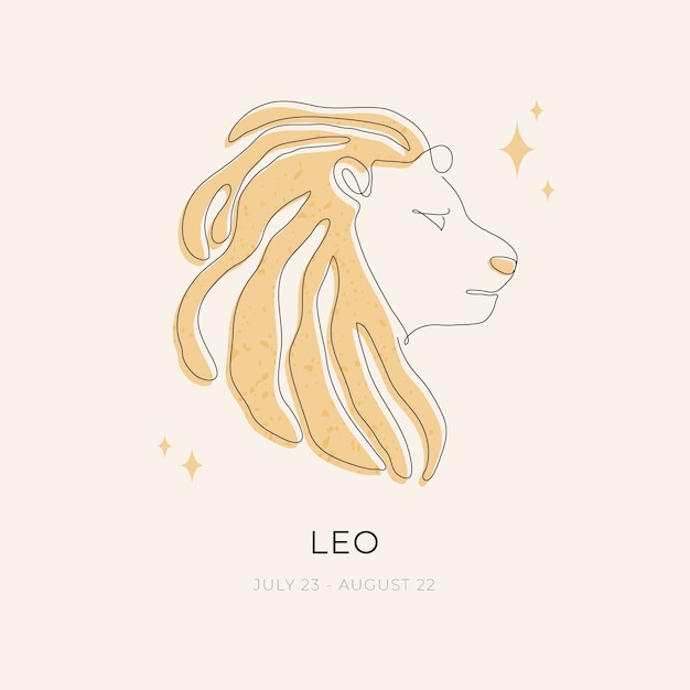 Ręcznie Rysowane Płaskie Logo Leo