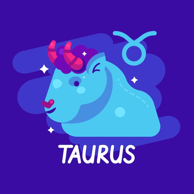 Ręcznie rysowane płaskie logo taurus