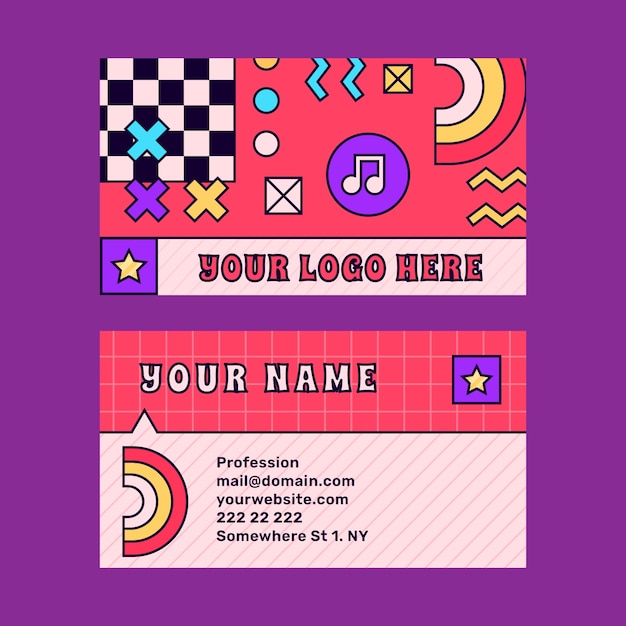 Ręcznie rysowane projekt szablonu retro wizytówki