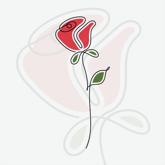 Ręcznie rysowane prosty kwiat róży zarys ilustracji