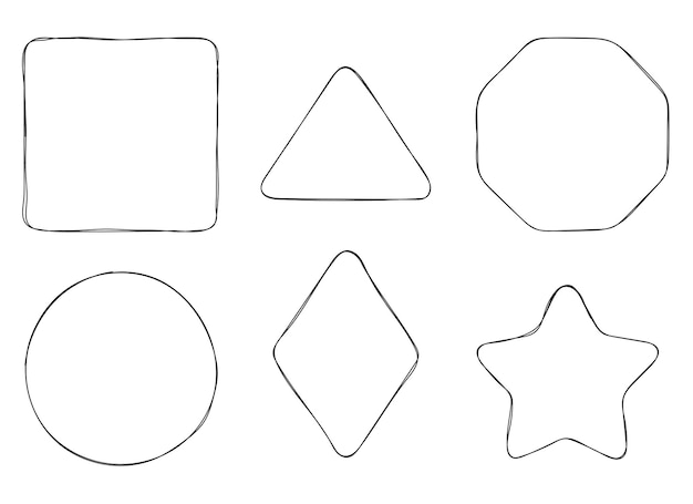Ręcznie rysowane ramki linii geometrycznej