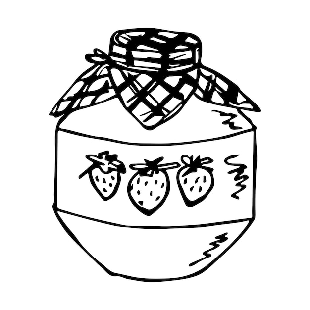 Ręcznie Rysowane Słoik Dżemu Clipart Zdrowy Naturalny Produkt Organiczny Doodle