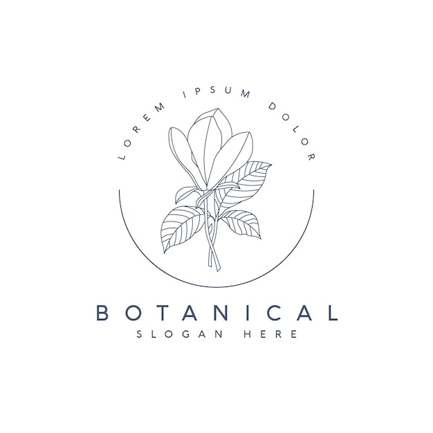 Ręcznie Rysowane Szablon Botaniczny Kwiatowy Logo