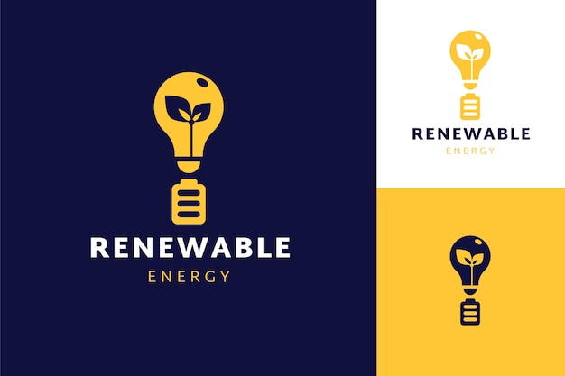 Plik wektorowy ręcznie rysowane szablon logo energii odnawialnej