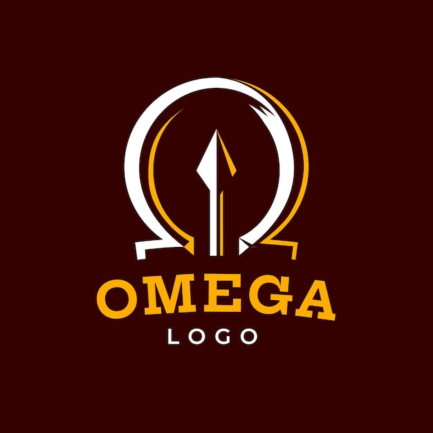 Plik wektorowy ręcznie rysowane szablon logo omega