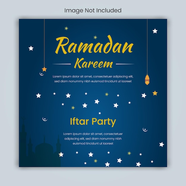 Ręcznie Rysowane Szablon Postu Ramadan Kareem