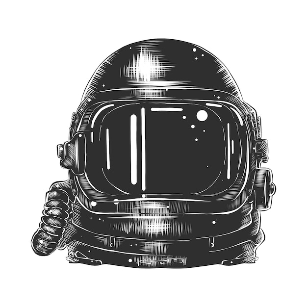 Ręcznie rysowane szkic kasku astronauta