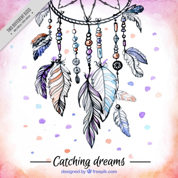 Ręcznie Rysowane Tła Ozdobnych Z Etnicznej Dream Catcher