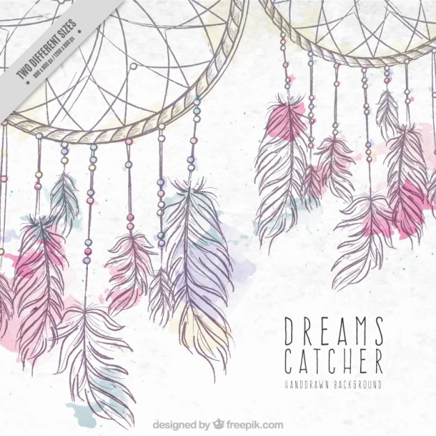 Ręcznie Rysowane Tła Z Dreamcatchers