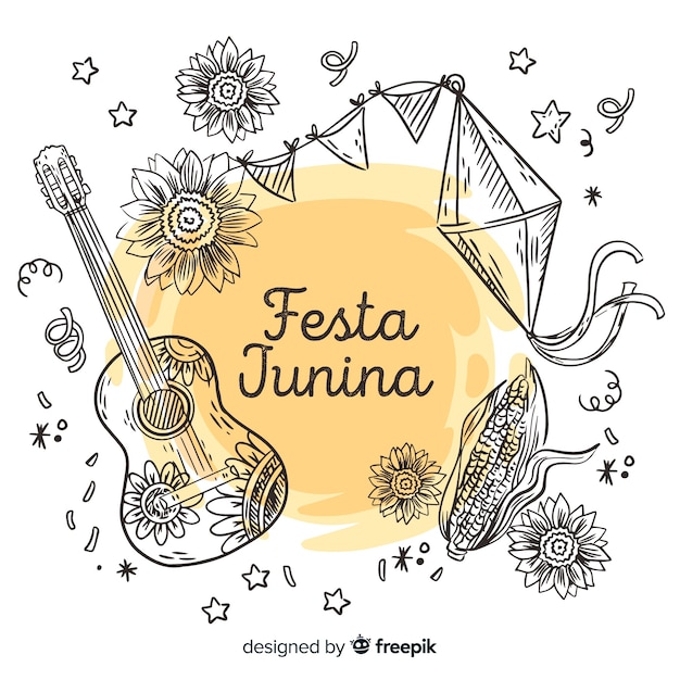 Ręcznie Rysowane Tło Festa Junina