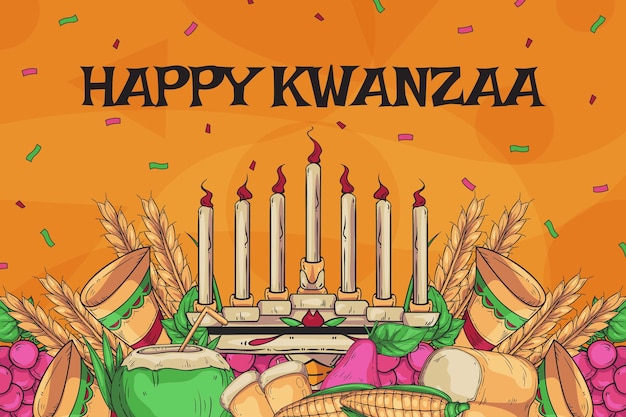 Ręcznie Rysowane Tło Kwanzaa