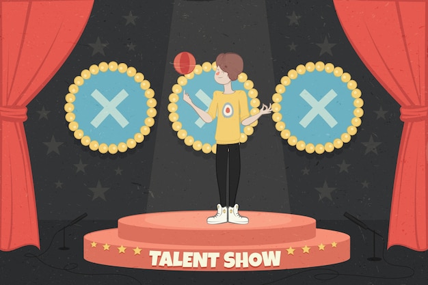 Ręcznie rysowane tło pokazu talentów