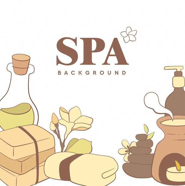 Ręcznie rysowane tło ramki spa
