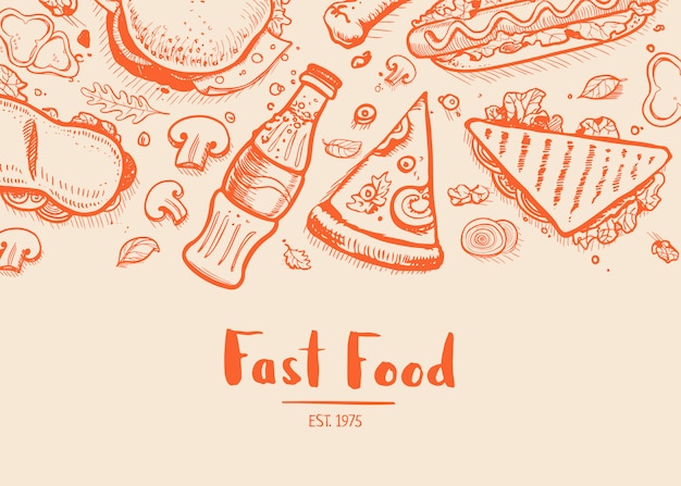 Ręcznie rysowane typografii fast food