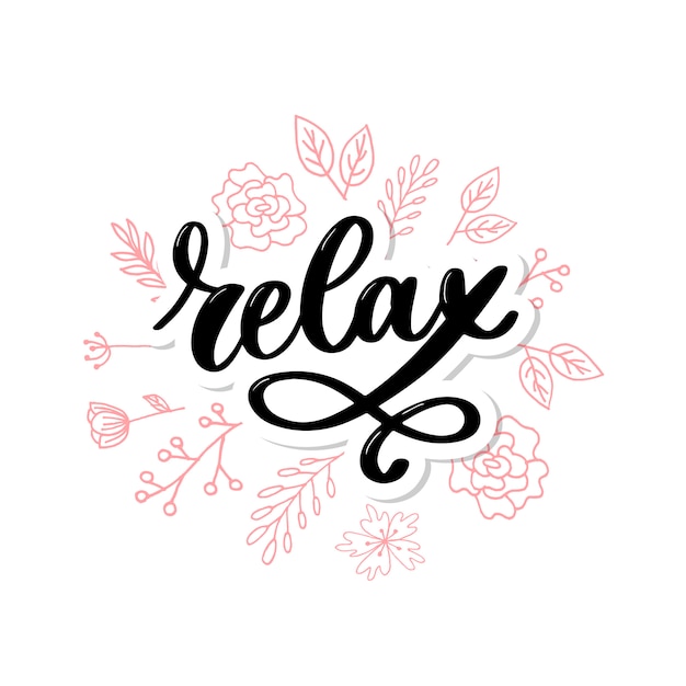 Ręcznie Rysowane Typografii Napis Frazę Relax