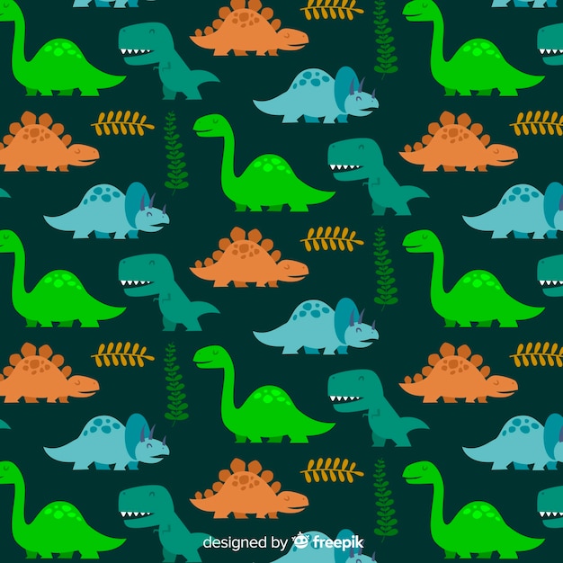 Ręcznie rysowane wzór dinozaura