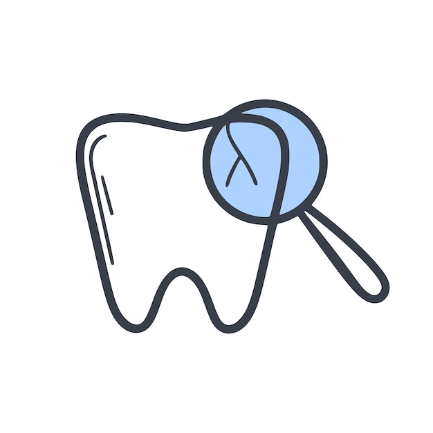 Plik wektorowy ręcznie rysowane ząb z próchnicą na białym tle ilustracji wektorowych badanie stomatologiczne chorego zęba