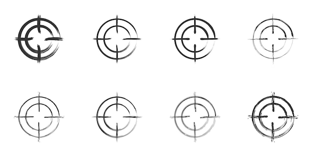 Plik wektorowy ręcznie rysowane zestaw ikon docelowych ilustracji wektorowych