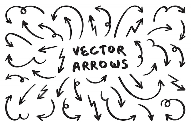 Plik wektorowy ręcznie rysowane zestaw strzałek