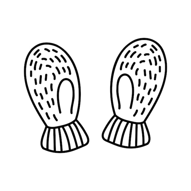 Plik wektorowy ręcznie rysowane zimowe ciepłe rękawiczki doodle ilustracji wektorowych