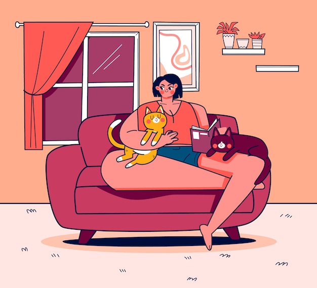 Ręcznie rysowane życie z ilustracją zwierzaka