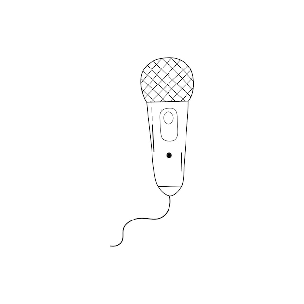 Ręcznie rysowany mikrofon Clipart Technologia Vector Tech Clipart Elektronika Clipart