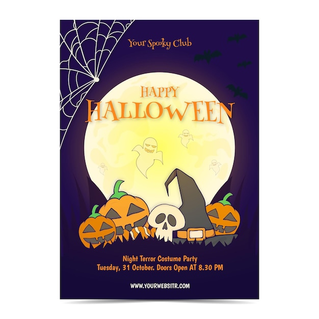 Plik wektorowy ręcznie rysowany plakat halloween premium wektor