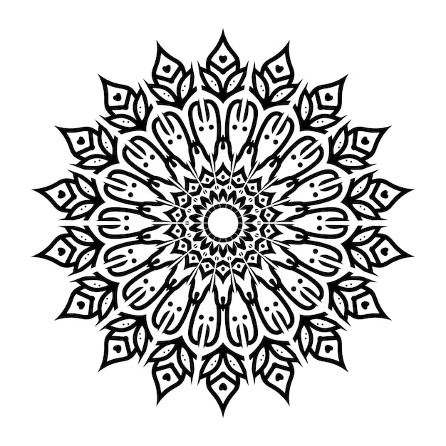 ręcznie rysowany styl sztuki mandali kwiat lotosu z kreatywnym czarno-białym kolorem tła wektor w abstrakcyjnym luksusie
