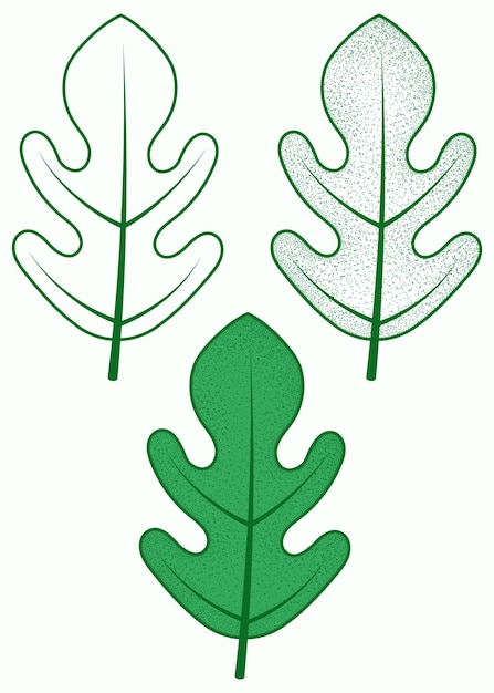 Plik wektorowy ręcznie rysuj kolekcję zielonych liści