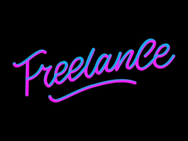 Ręcznie Zarysowane Słowo 3d Freelance.