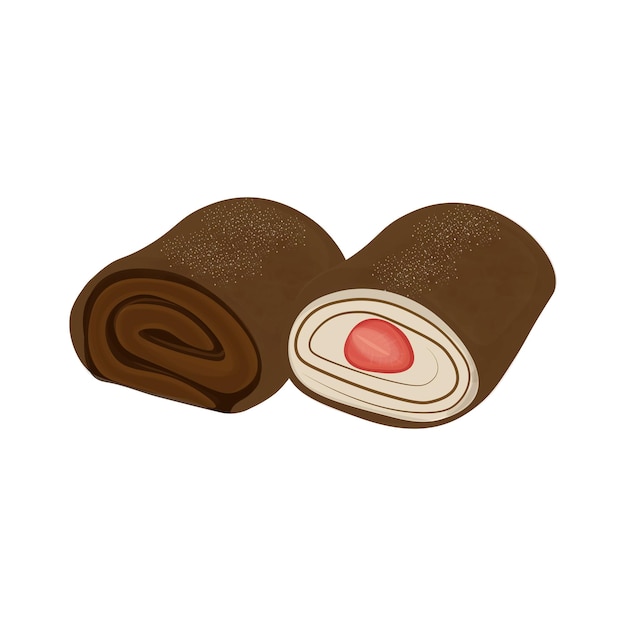Ręcznik Crepe Roll Tort Czekoladowy Smak Ilustracji Logo