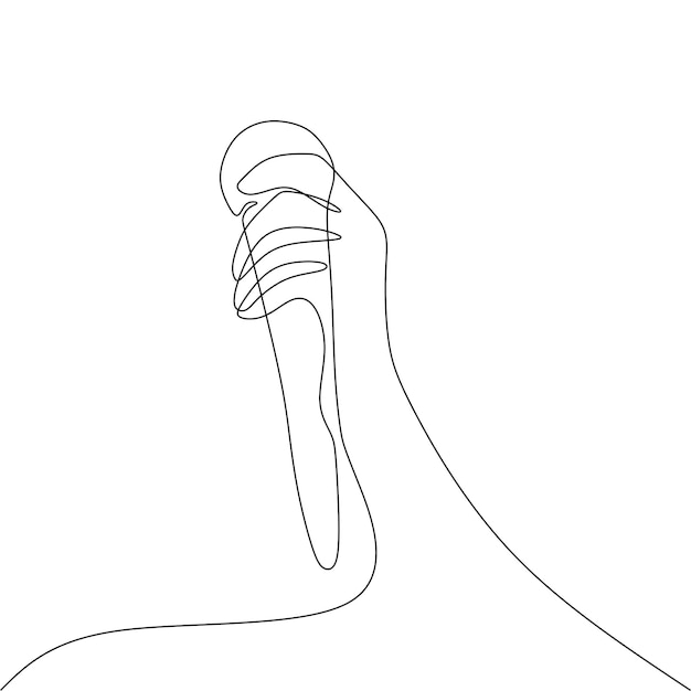 Plik wektorowy ręczny mikrofon z pojedynczą ciągłą linią
