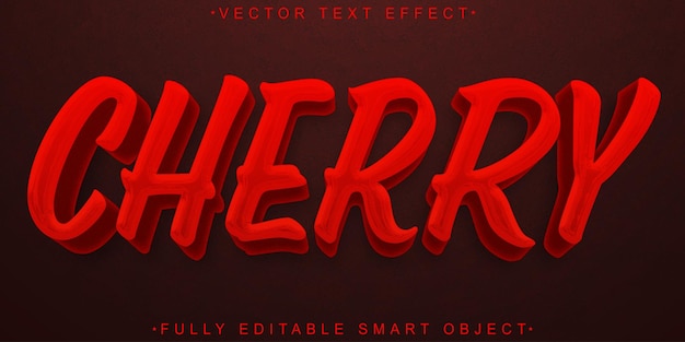 Red Cherry Jam Vector W pełni edytowalny efekt tekstowy inteligentnego obiektu