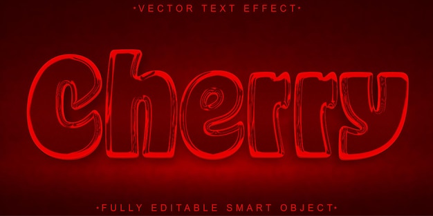Red Cherry Vector w pełni edytowalny Smart Object Text Effect